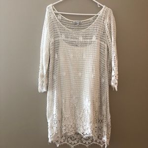 White Knit Shift Dress